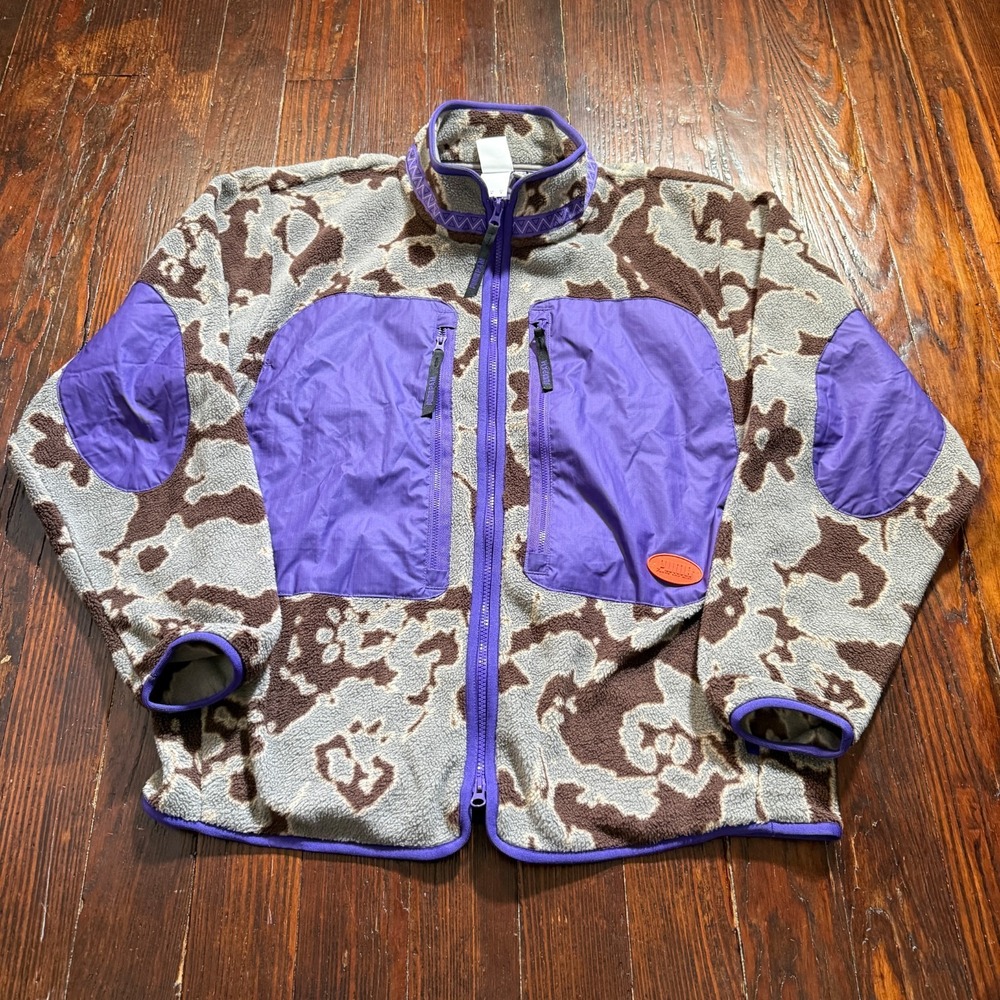 PUMA x PAM Sweater Mens Medium Gray Purple Camo Perks and Mini Fleece Streetwear
